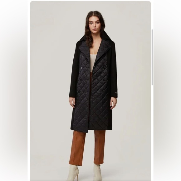 SOIA & KYO Christa Mixed Media Wool Coat • NWOT• Size M• - Picture 2 of 7